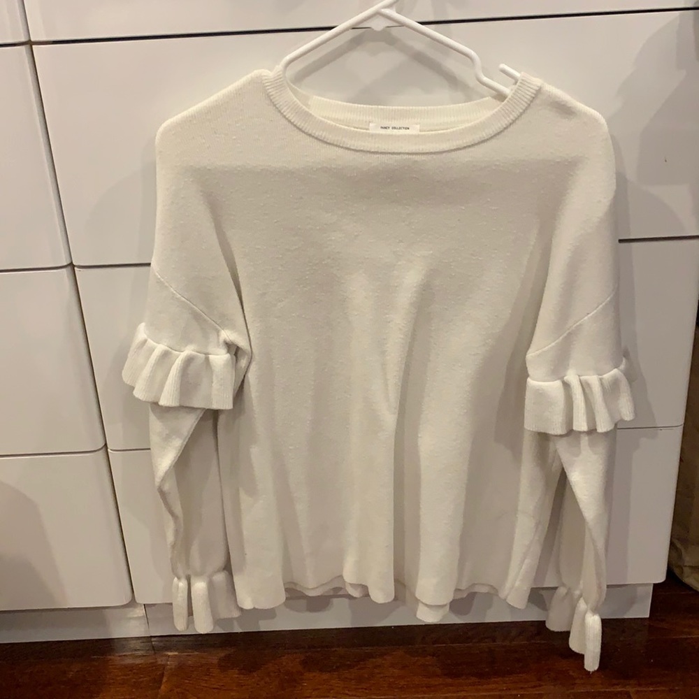 Zara kids white ruffle sweater